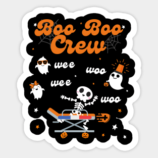 Wee Woo Wee Woo Boo Boo Crew Funny Halloween Sticker